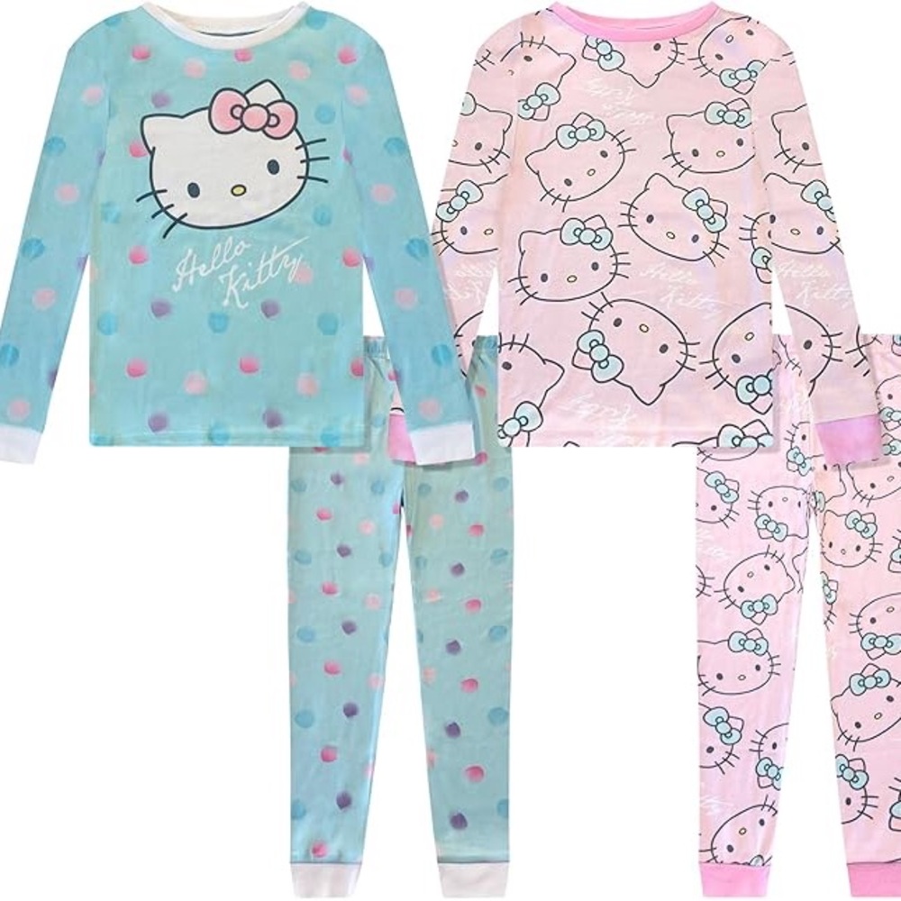 NWT-Hello Kitty Kids Pajama Set - Blue and Pink Delight Size 6